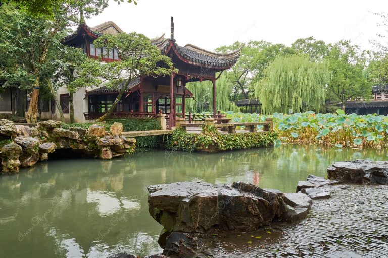 Water side pavilion in Humble Administrator's Garden, Suzhou, China