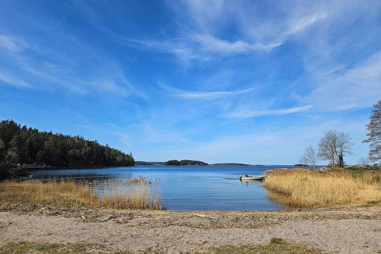 Waterside view from Grinda archipelago island, Stockholm, Sweden