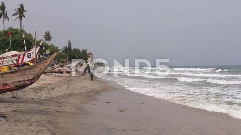 Local Ghanaian People Enjoying The Beautiful Kokrobite Beach, Ghana Local Ghanaian People Enjoying The Beautiful Kokrobite Beach, Ghana