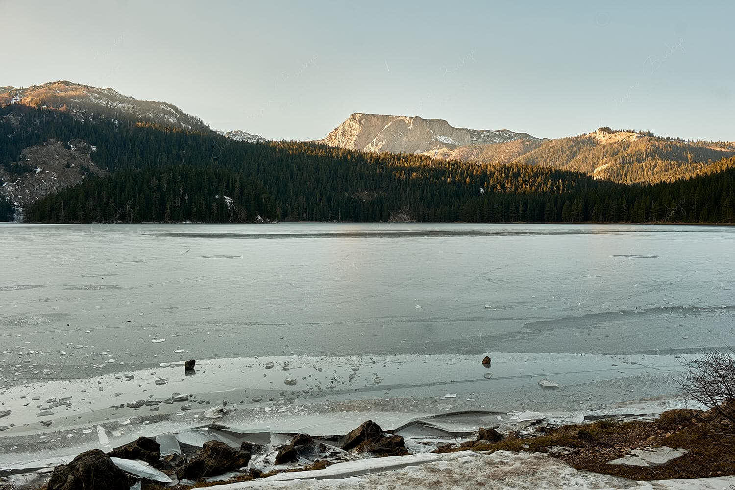 Frozen Crno Jezero or Black Lake, Durmitor National Park, Montenegro