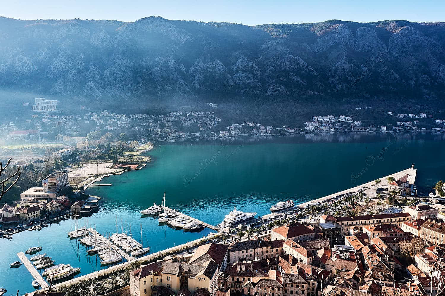 Panoramic view of Kotor Bay from San Giovanni trail, Kotor, Montenegro