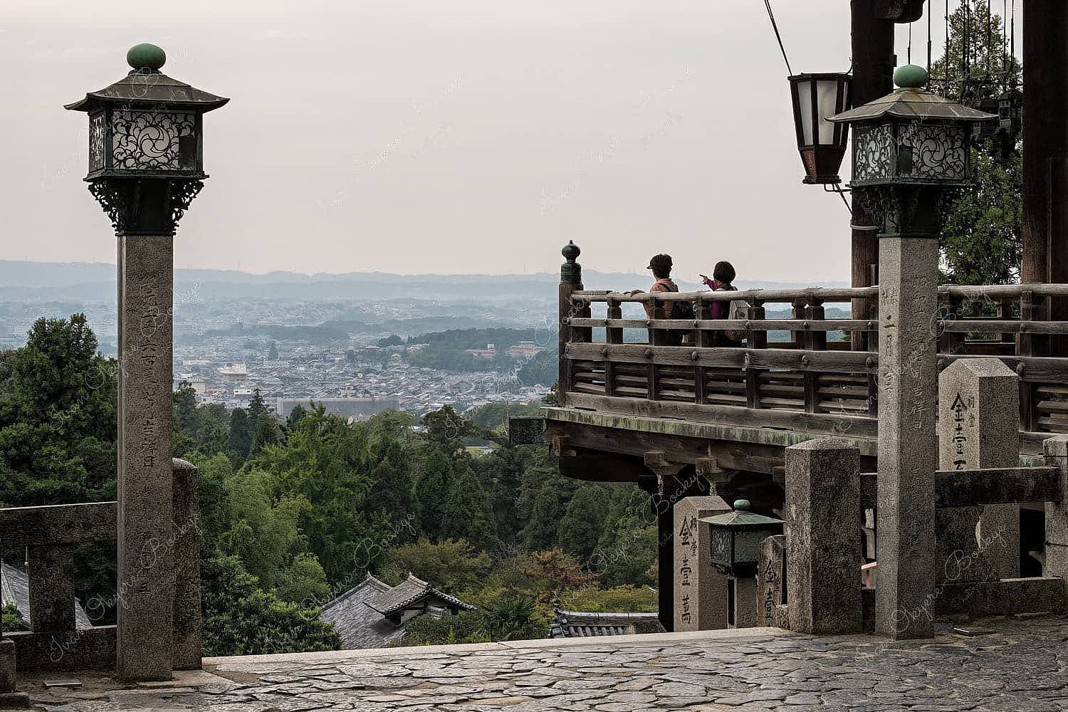 View of Nara from Nigatsu-dō Hall at Tōdaiji (Great Eastern Temple) in Nara, Japan