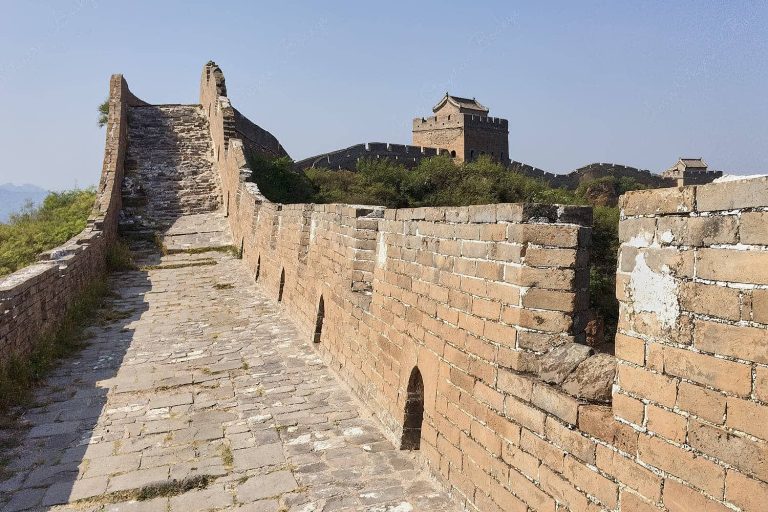 An empty stretch along the magnificent Great Wall of China, Jinshanling, China